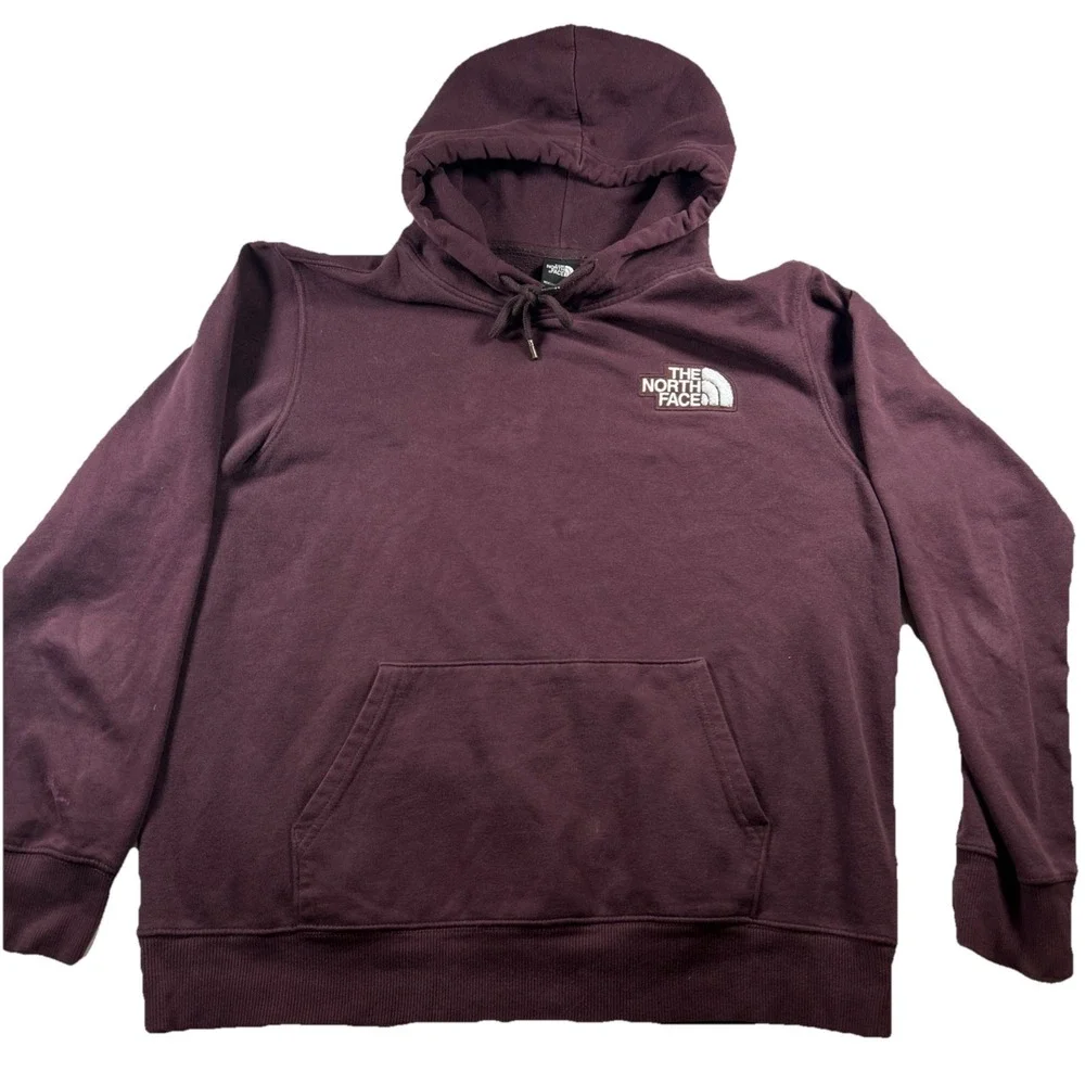 The North Face Maroon Men's Size large Distressed Camping Hoodie Stains See Desc